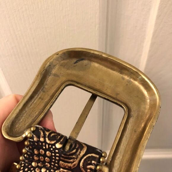 Vintage Lake Shore Drive Women's Embellished Crystal Belt Brass Buckle Medium - Picture 8 of 13